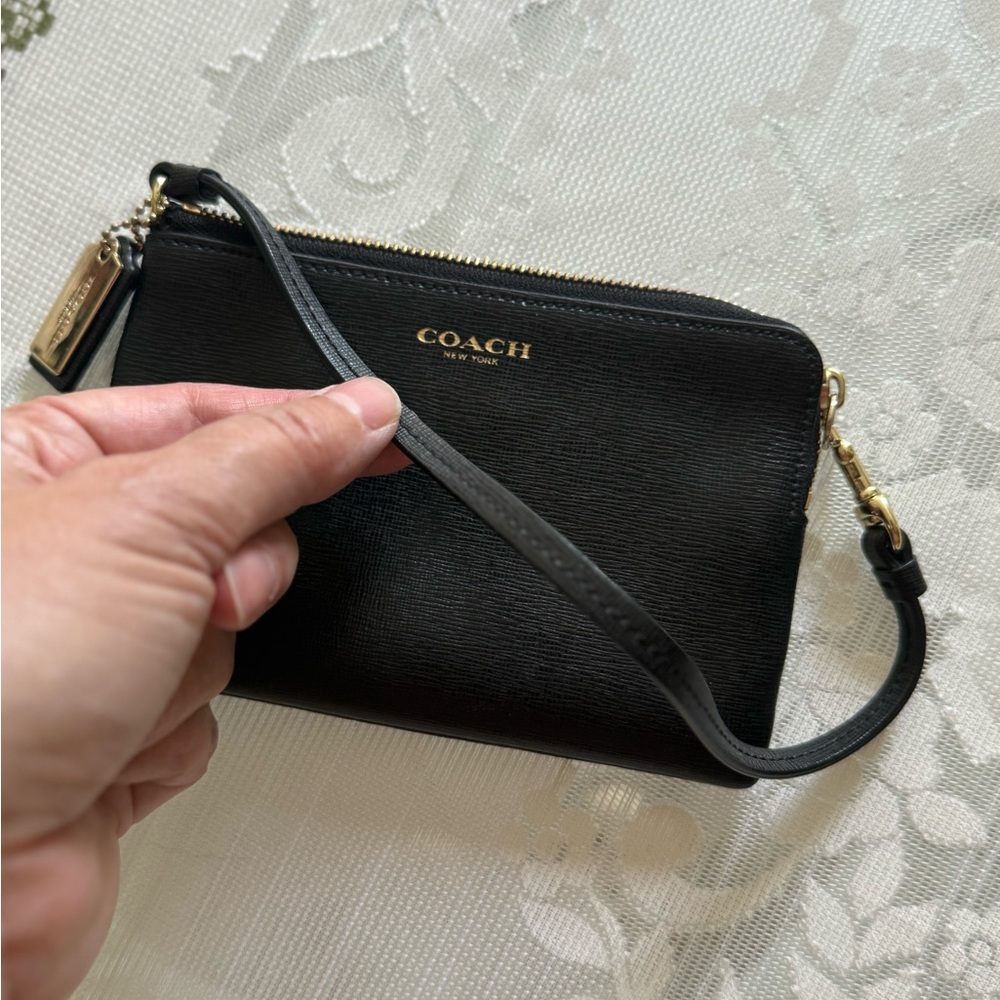 Coach Black Leather Wristlet - Picture 2 of 7